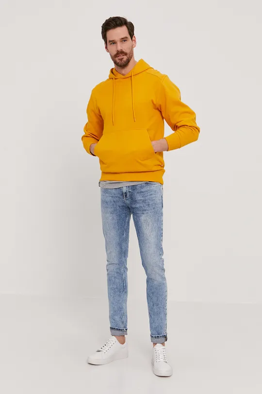 Selected Homme - Bluza bawełniana żółty