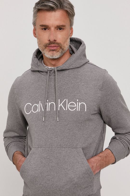 sivá Bavlnená mikina Calvin Klein Pánsky
