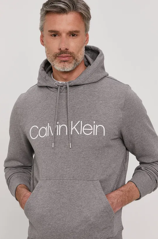 szary Calvin Klein Bluza bawełniana Męski