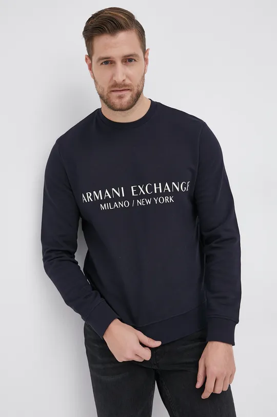 granatowy Armani Exchange bluza bawełniana Męski