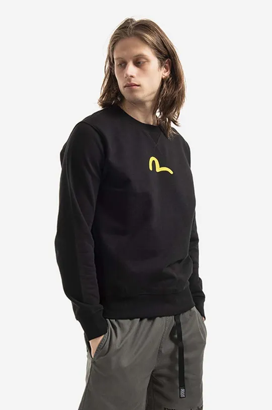 Bavlnená mikina Evisu Sweatshirt With Seagull Print 2EABSM1SW321XXCT BLACK