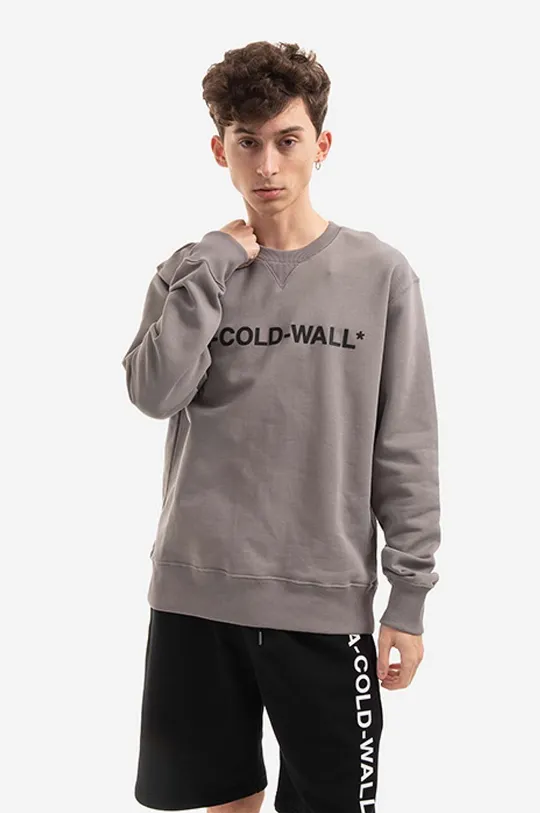 γκρί Βαμβακερή μπλούζα A-COLD-WALL* Essential Logo Crewneck Ανδρικά