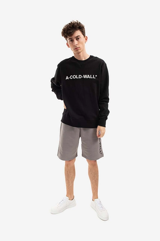 A-COLD-WALL* hanorac de bumbac Essential Logo Crewneck negru