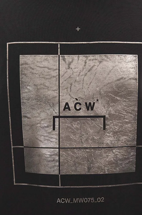 Памучен суичър A-COLD-WALL* Foil Grid Crewneck ACWMW075 BLACK Чоловічий