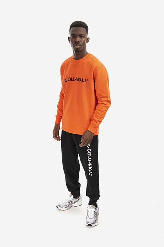 Βαμβακερή μπλούζα A-COLD-WALL* Essential Logo Crewneck πορτοκαλί