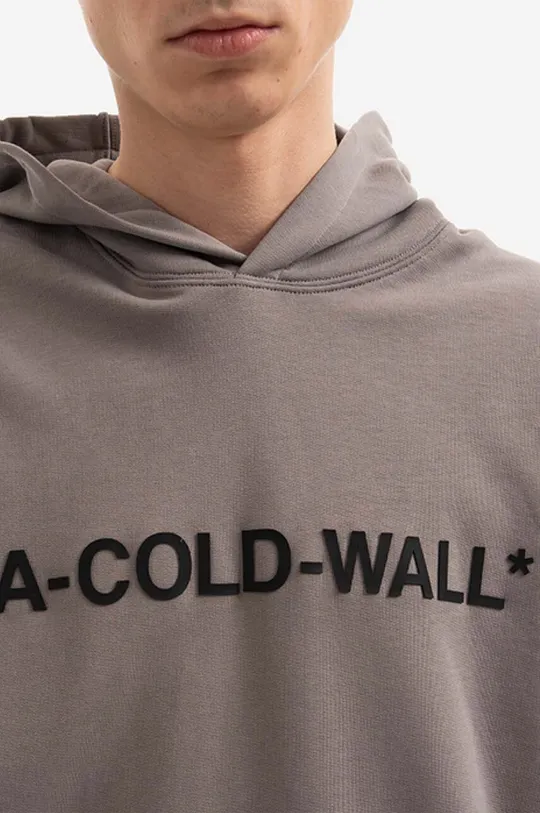 šedá Bavlněná mikina A-COLD-WALL* Essential Logo Hoodie