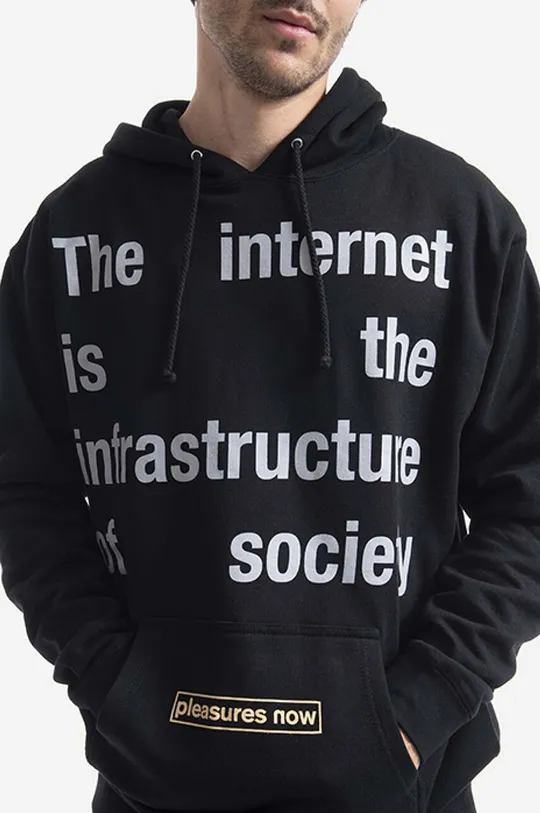 black PLEASURES sweatshirt Internet Hoody P21F050-BLACK