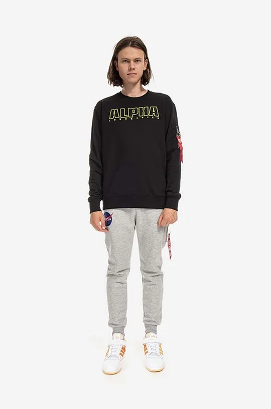 Dukserica Alpha Industries Embroidery crna