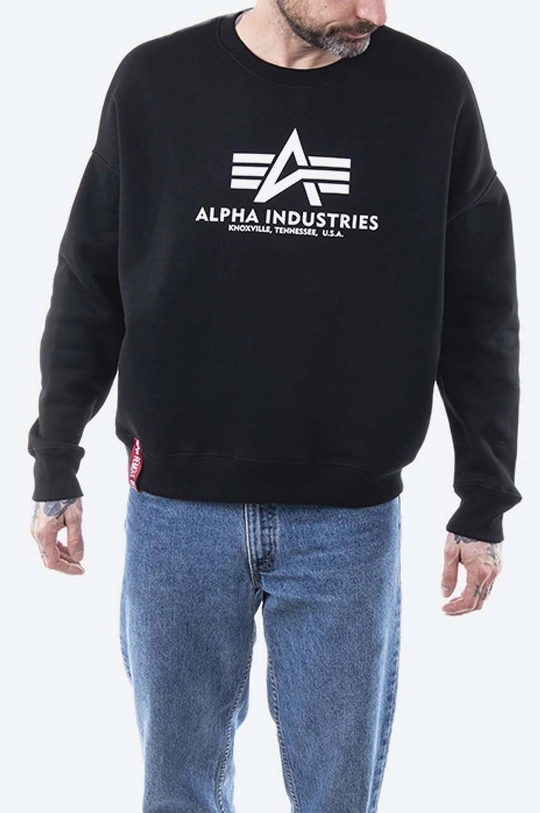 czarny Alpha Industries bluza Basic OS Sweater Męski