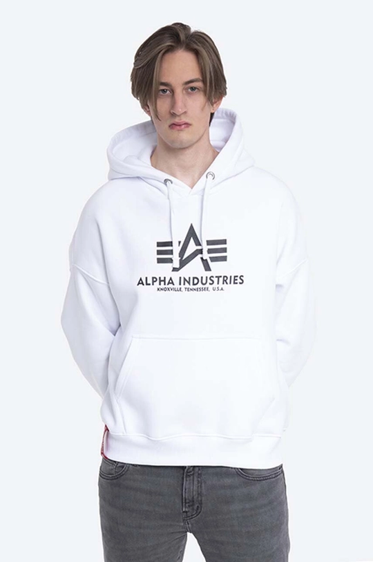 bílá Mikina Alpha Industries Basic OS Hoody Pánský