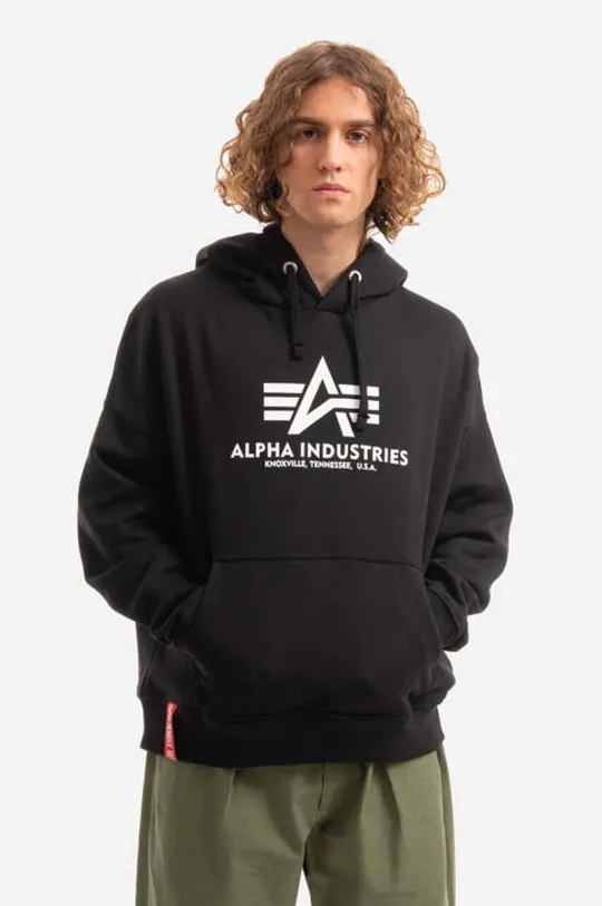 black Alpha Industries sweatshirt Alpha Industries Basic Os Hoody 116334 03 Men’s