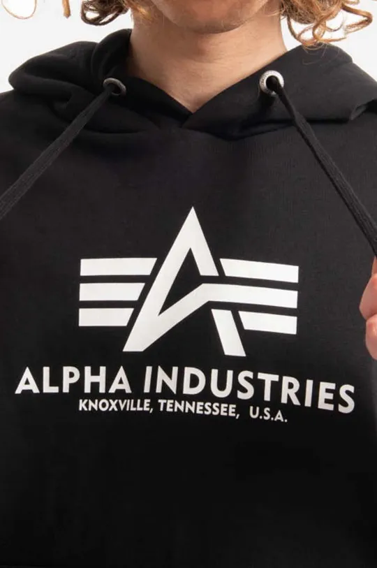 black Alpha Industries sweatshirt Alpha Industries Basic Os Hoody 116334 03