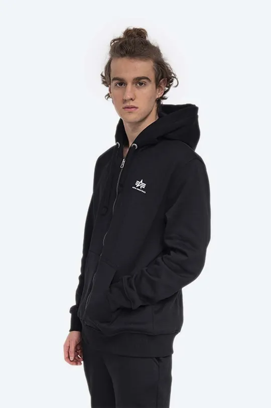 чёрный Кофта Alpha Industries Basic Zip Hoody SL Мужской