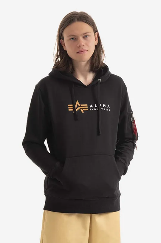 black Alpha Industries sweatshirt Alpha Label Hoody Men’s