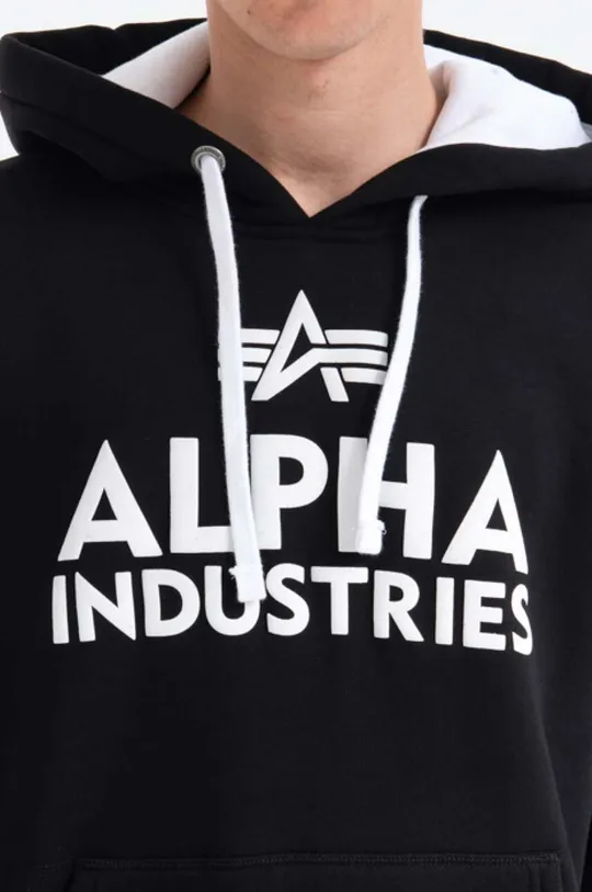 μαύρο Μπλούζα Alpha Industries Bluza Alpha Industries Foam Print Hoody 143302 95
