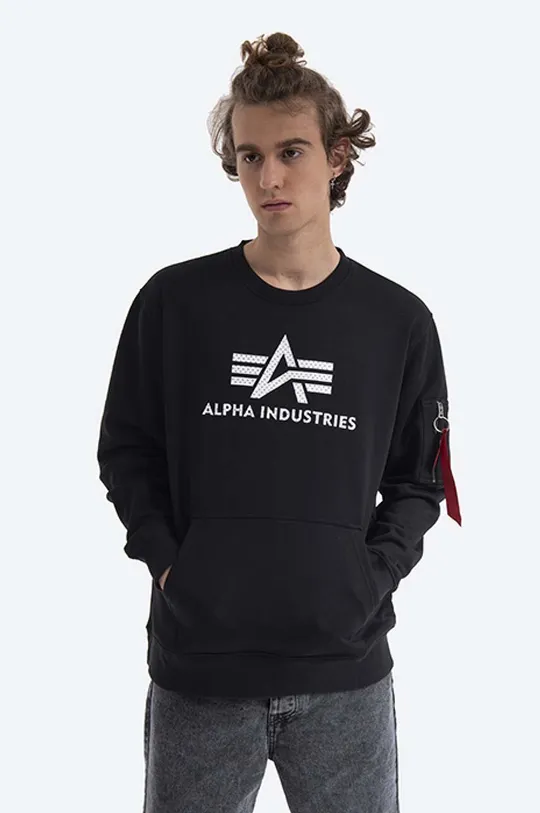 black Alpha Industries sweatshirt Alpha Industries 3D Logo Sweater 128302 03 Men’s