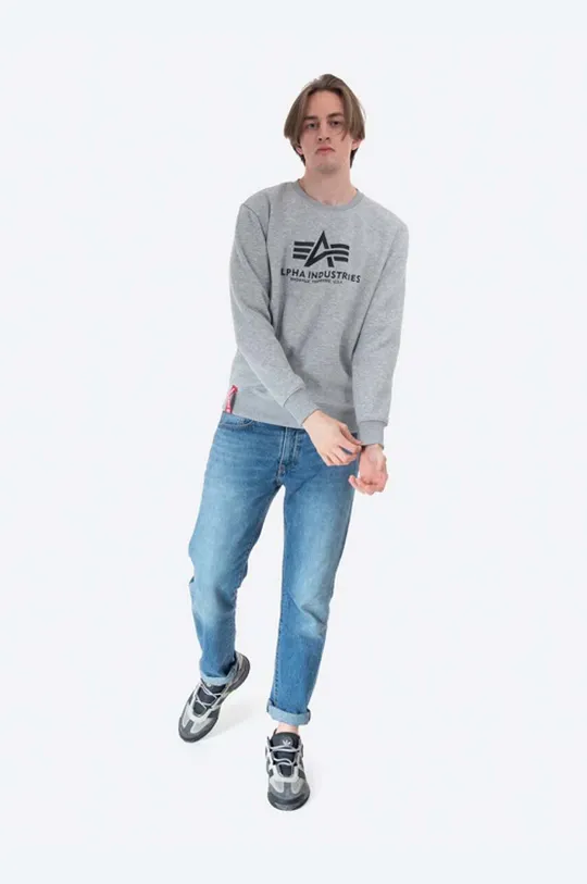 Alpha Industries bluză bluză Basic Sweater gri