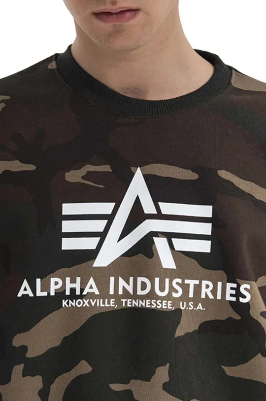 brązowy Alpha Industries bluza Basic Camo