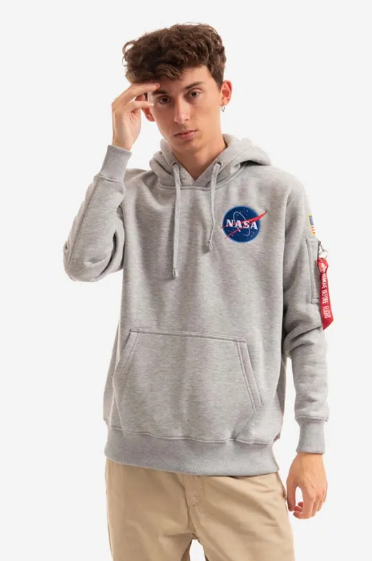 grigio Alpha Industries felpa Space Shuttle Hoody Uomo