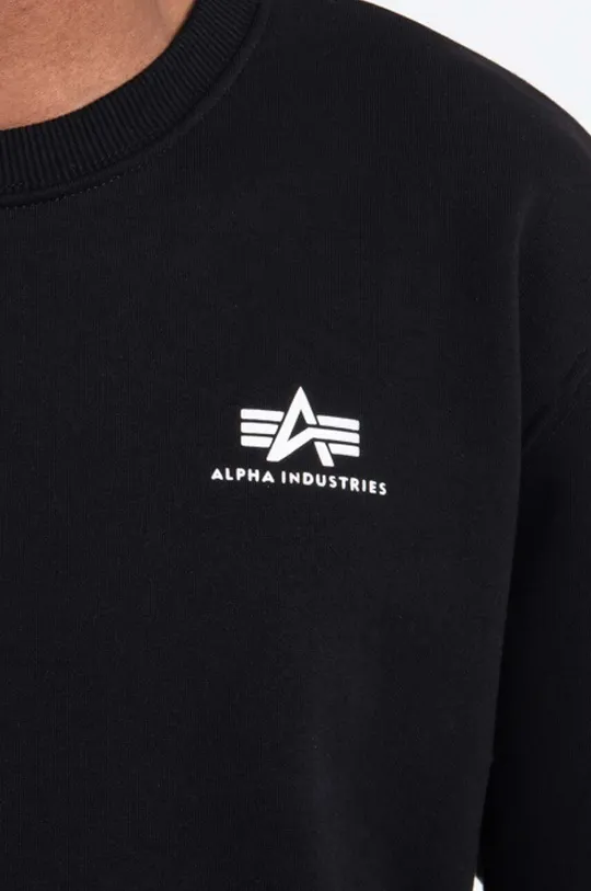 nero Alpha Industries felpa Basic Sweater Small Logo