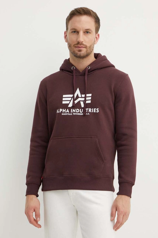 burgundia Alpha Industries bluză Basic Hoody De bărbați