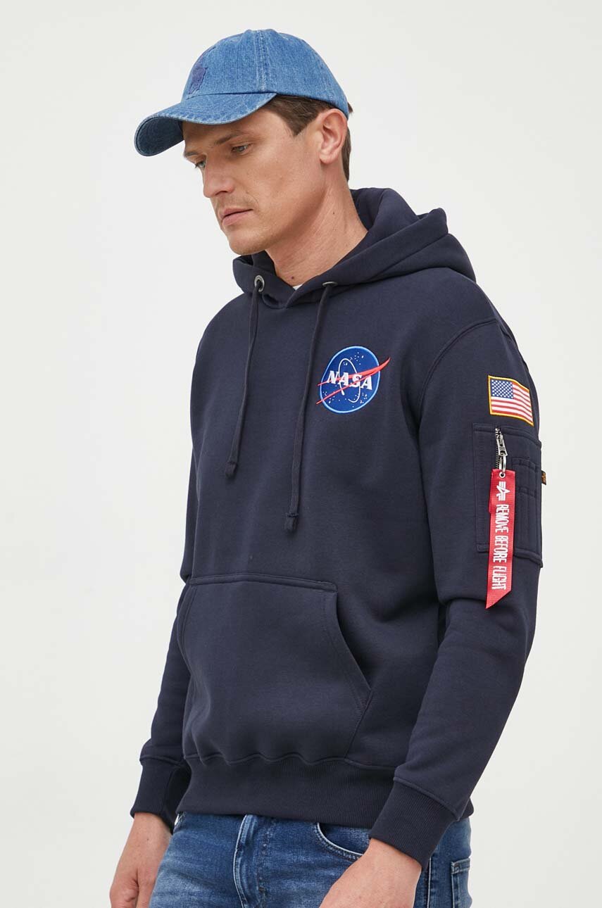 námořnická modř Mikina Alpha Industries Space Shuttle Hoody Pánský