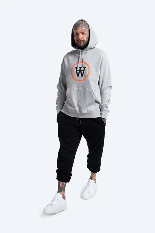 Wood Wood bluza bawełniana Ian Hoodie szary