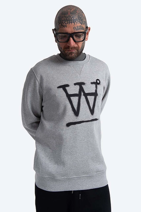 szary Wood Wood bluza bawełniana Tye Sweatshirt Męski