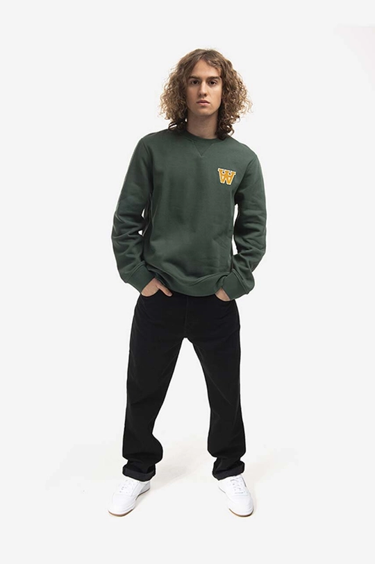 Wood Wood hanorac de bumbac Tye AA Patches Sweatshirt verde