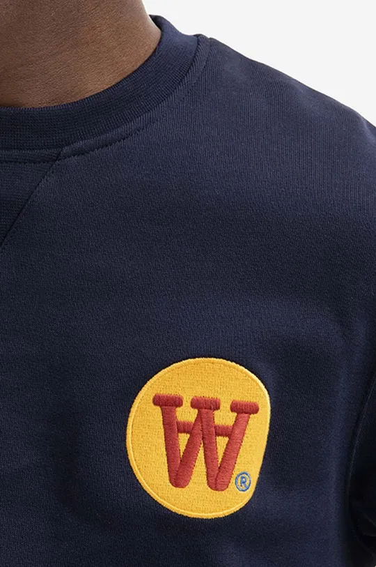 mornarsko modra Bombažen pulover Wood Wood Tye Badge