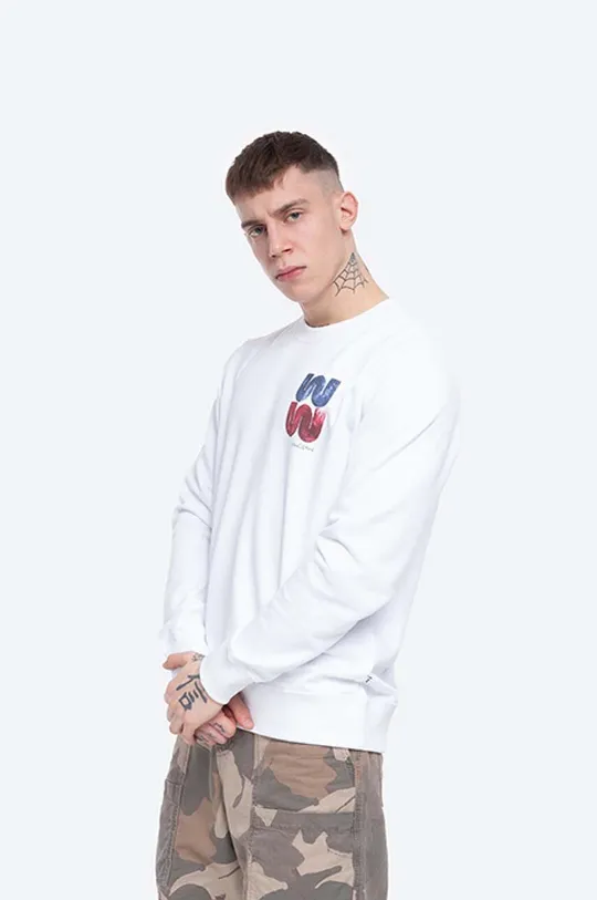 белый Хлопковая кофта Wood Wood Hugh Sweatshirt Мужской