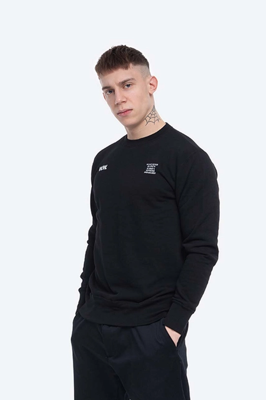 černá Bavlněná mikina Wood Wood Hugh Sweatshirt Pánský