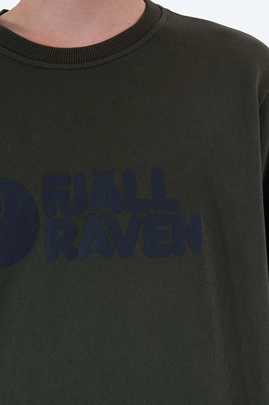 zöld Fjallraven pamut melegítőfelső Logo Sweater M F84142 2-999