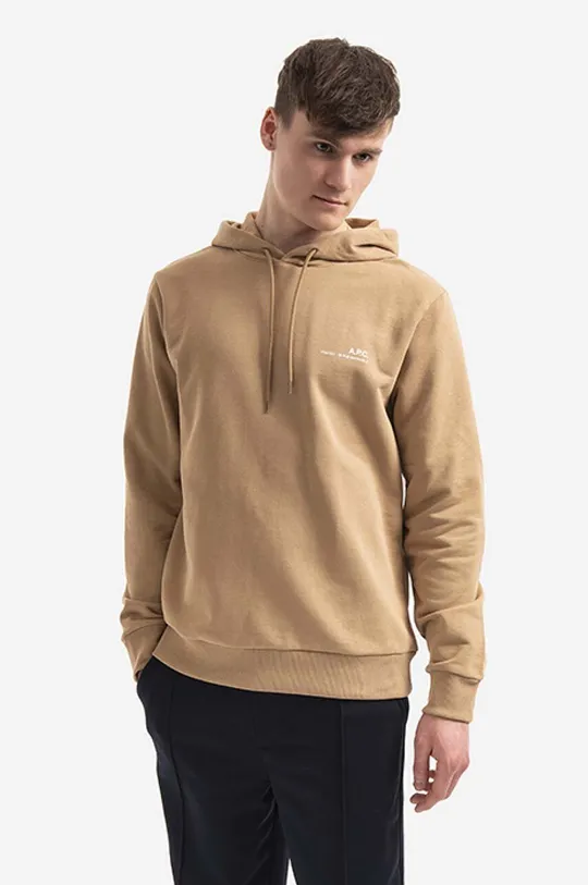 μπεζ Βαμβακερή μπλούζα A.P.C. Hoodie Item Ανδρικά