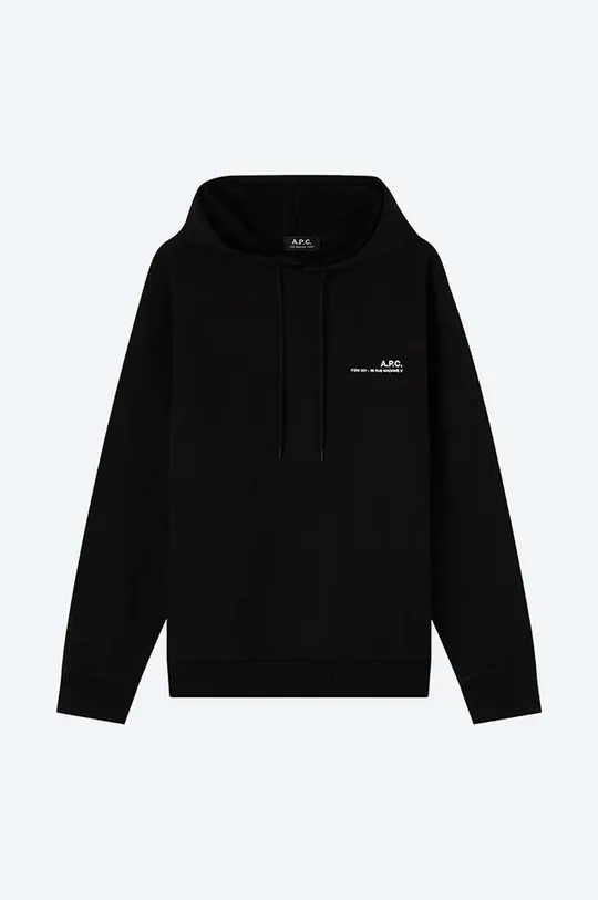 Bavlněná mikina A.P.C. Hoodie Item COEAS-H27672 BLACK Pánský