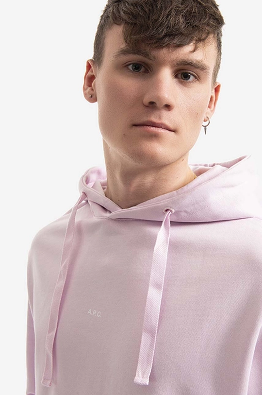 rózsaszín A.P.C. pamut melegítőfelső Hoodie Larry