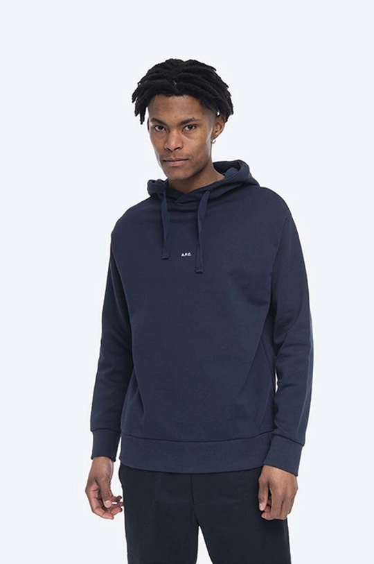 bleumarin A.P.C. hanorac de bumbac Hoodie Larry De bărbați