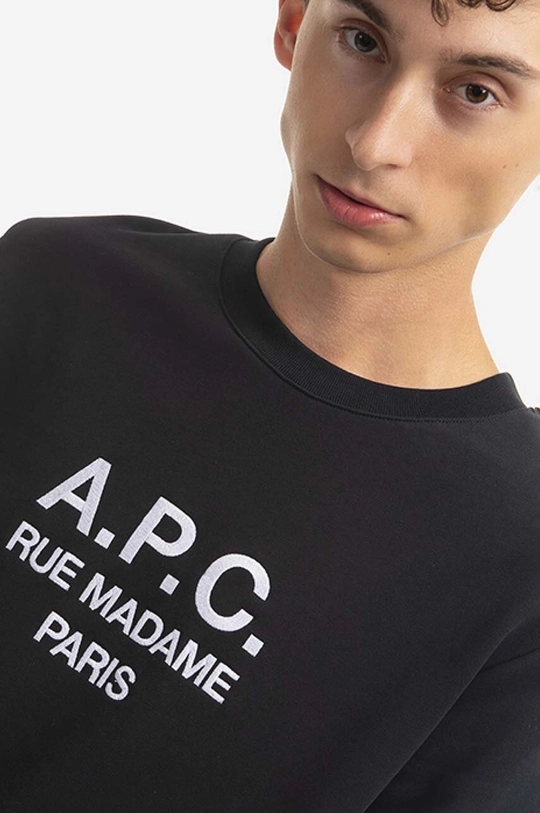 černá Bavlněná mikina A.P.C. Sweat Rufus COEZD-H27500 MARINE