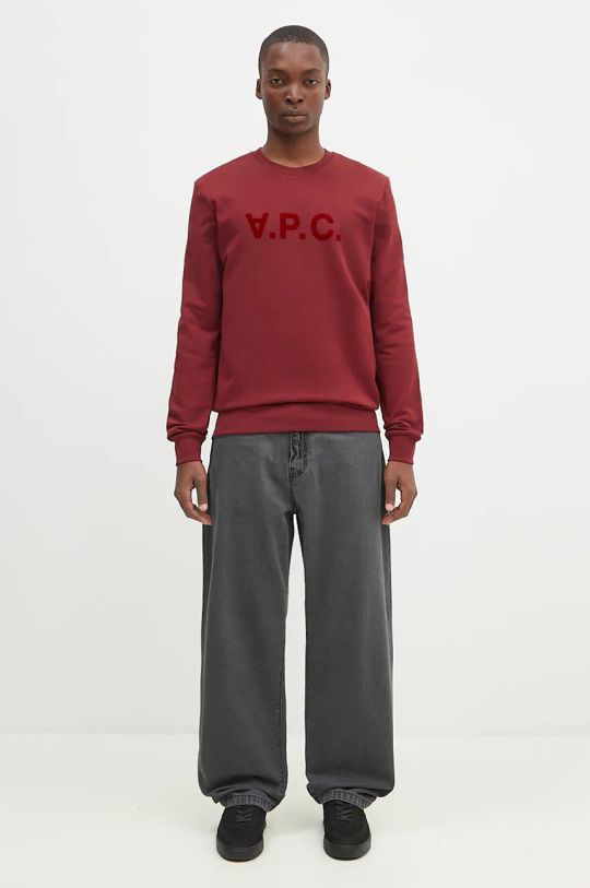 A.P.C. felpa in cotone Sweat COFAX.H27378 granata