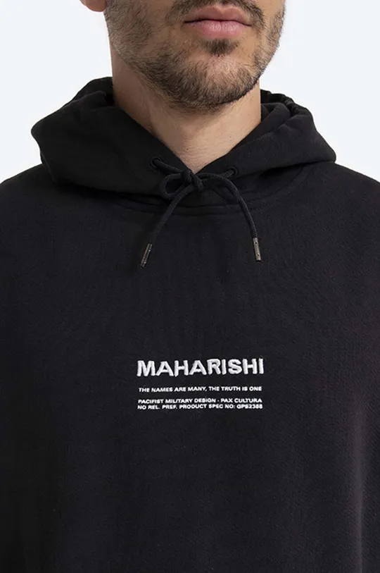 čierna Bavlnená mikina Maharishi Miltype Embroidered Hooded Sweat 7010 BLACK