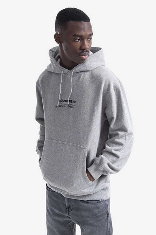 Bavlněná mikina Maharishi Miltype Embroidered Hooded Sweat 7010 GREY MARL