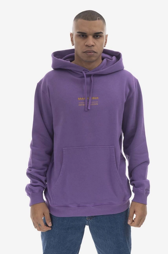 fialová Bavlněná mikina Maharishi Miltype Embroidered Hooded Sweat 7010 PURPLE Pánský