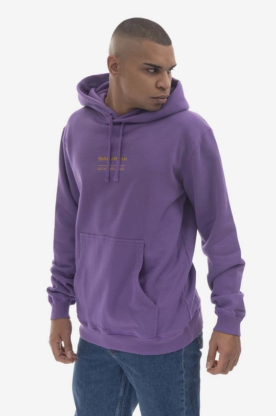 Bavlnená mikina Maharishi Miltype Embroidered Hooded Sweat 7010 PURPLE Pánsky