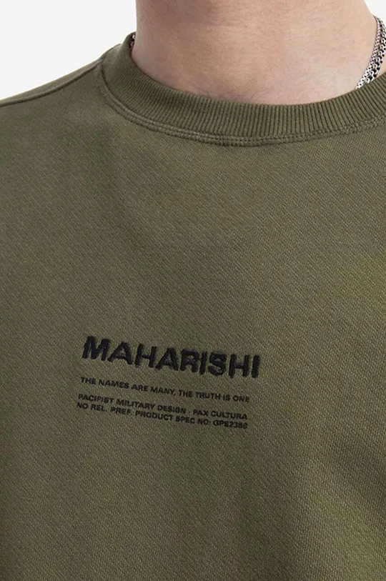 zelená Bavlnená mikina Maharishi Miltype Embroidered Crew Sweat 7011 OLIVE