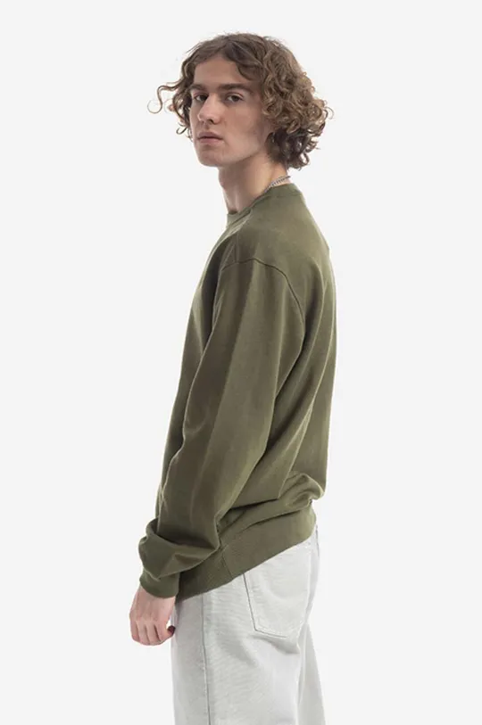 Bavlněná mikina Maharishi Miltype Embroidered Crew Sweat 7011 OLIVE