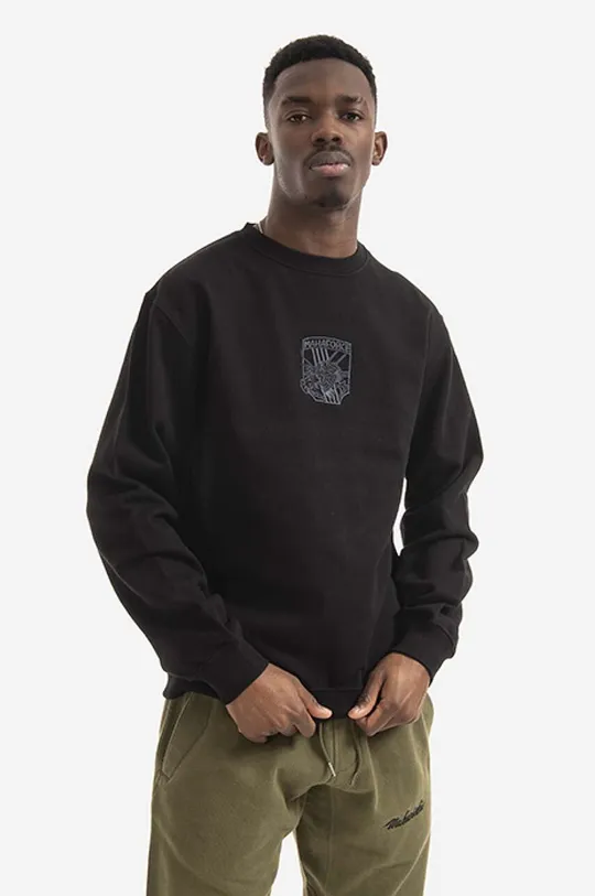 čierna Bavlnená mikina Maharishi Maha Force Embroidered Crew 8075 BLACK Pánsky