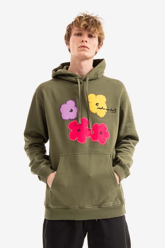 zelena Pamučna dukserica Maharishi x Warhol Flowers Hooded Sweat Muški