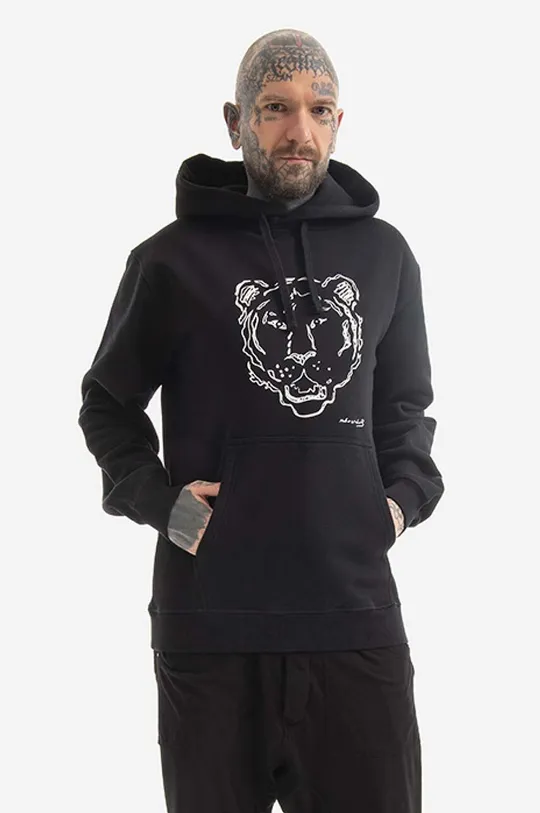 crna Pamučna dukserica Maharishi Tiger x Warhol Embroidery Muški