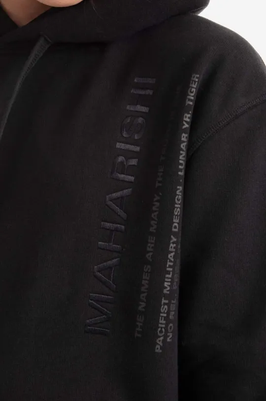 черен Памучен суичър Maharishi Miltype Hooded sweat Organic Sweat 420 9756 BLACK