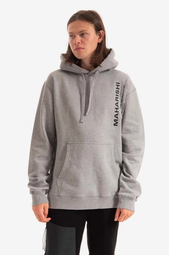 Pamučna dukserica Maharishi Miltype Hooded sweat Organic 420 9756 GREY MARL Muški